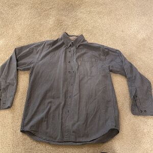 Columbia BD / LS Men's Medium 100% Cotton, Plaid Blues & Tan Small Checks